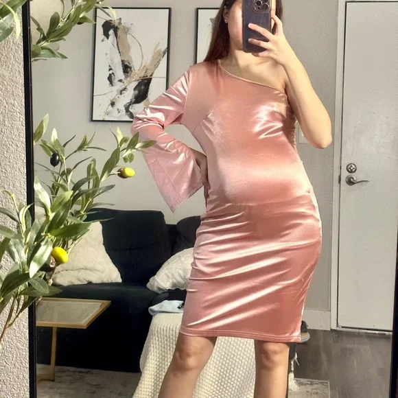 green emerald velvet dress ANHCRA Semi Formal Dresses Plunging Ruched Solid Bodycon Dress (Color :  Khaki, Size : M) : Buy Online at Best Price in KSA main image 0